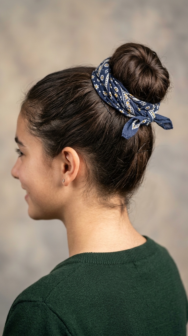 Scarf Wrapped Bun