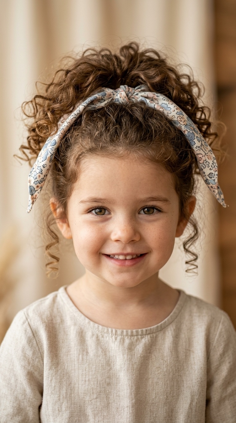 Scarf-Wrapped Curly Pony