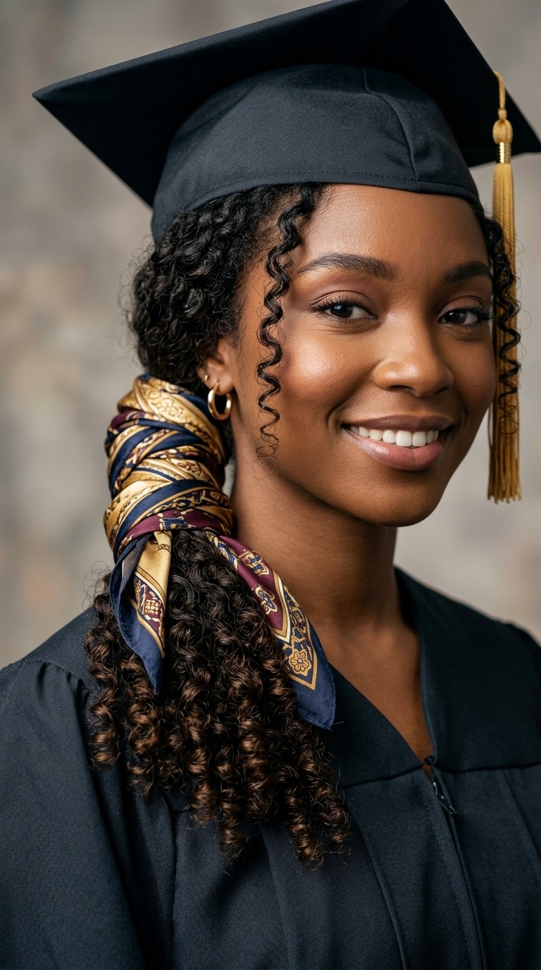 Scarf-Wrapped Low Pony
