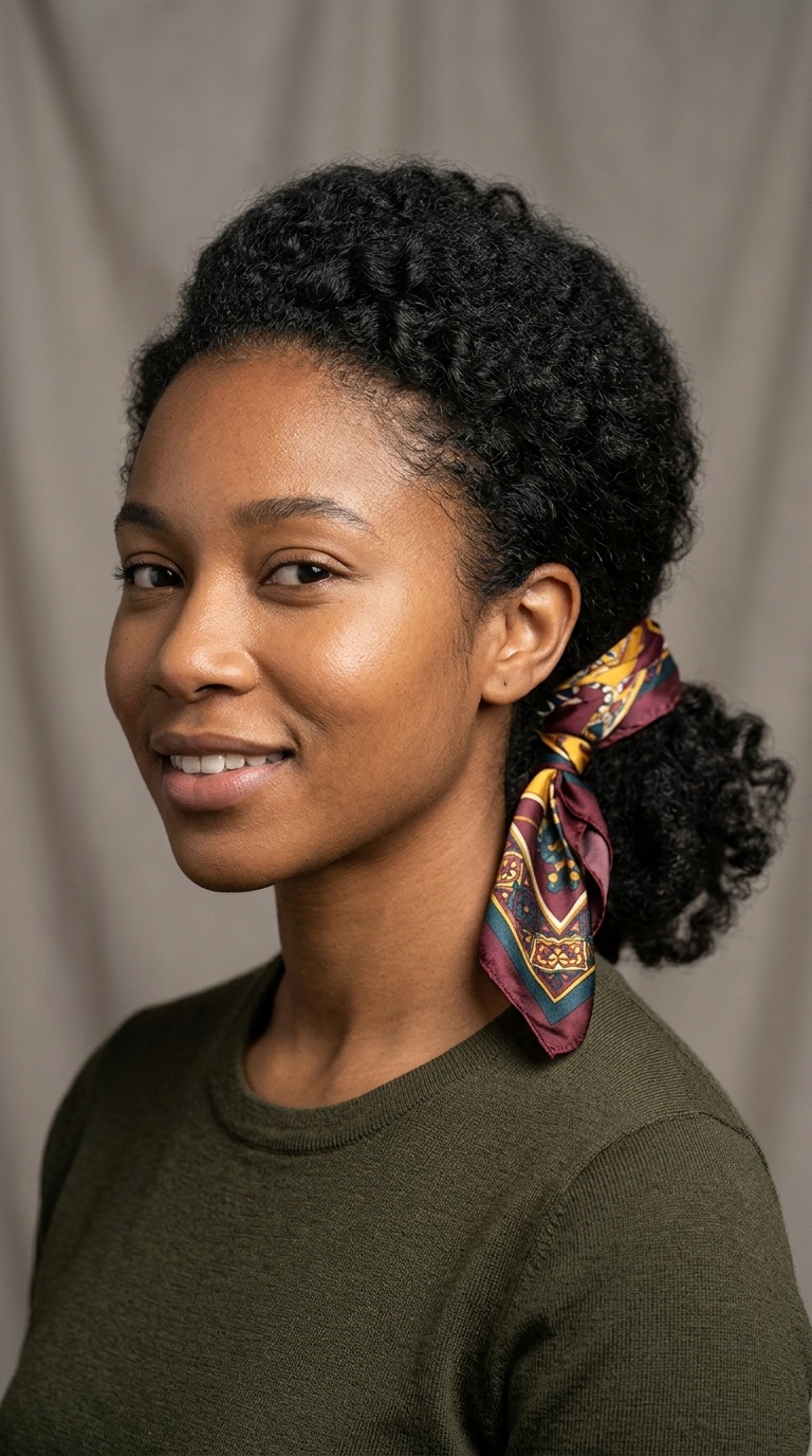 Scarf-Wrapped Low Pony