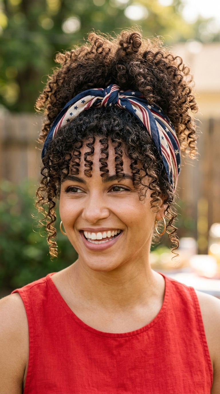 Scarf-Wrapped Pineapple for Curly Hair