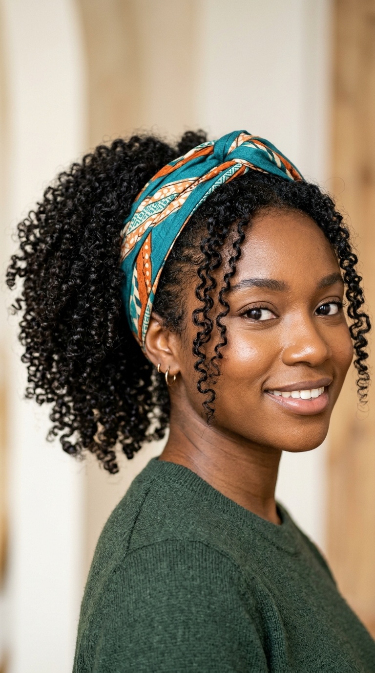 Scarf-Wrapped Ponytail