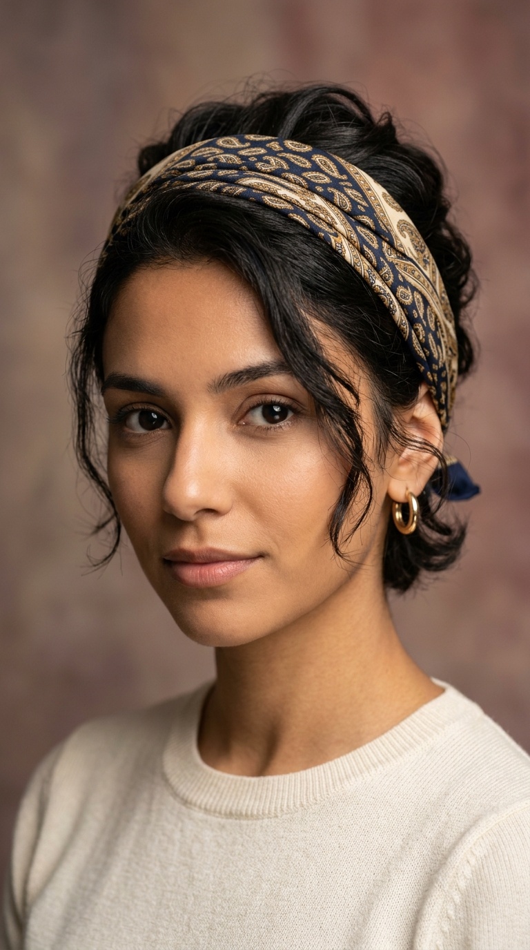 Scarf-Wrapped Updo