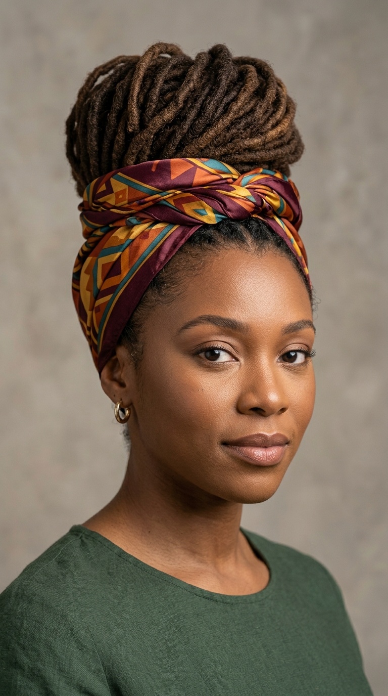 Scarf-Wrapped Updo