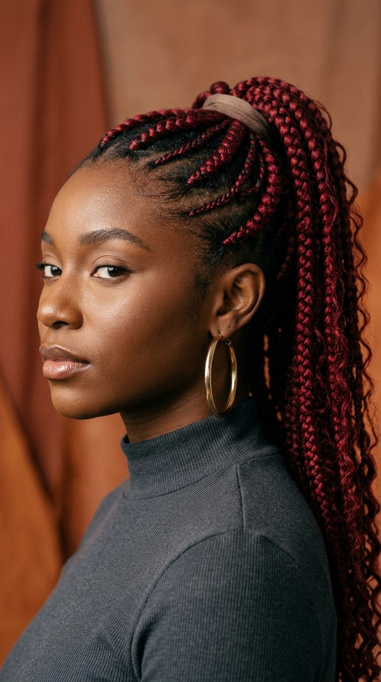 Scarlet Goddess Braid Ponytail