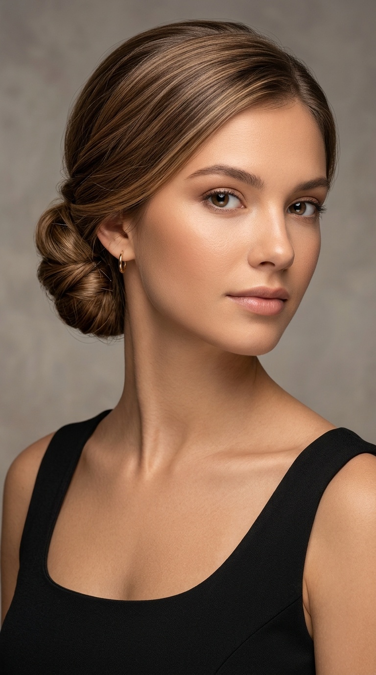 Scoop Neck and the Classic Low Chignon