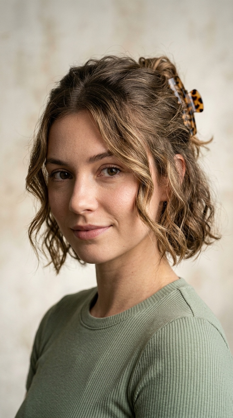 Scrunched Bob with a Claw Clip