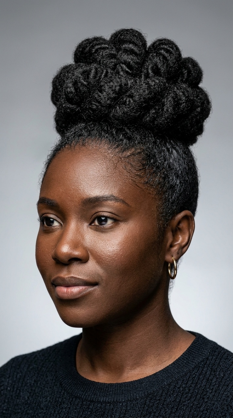 Sculpted Afro Bun