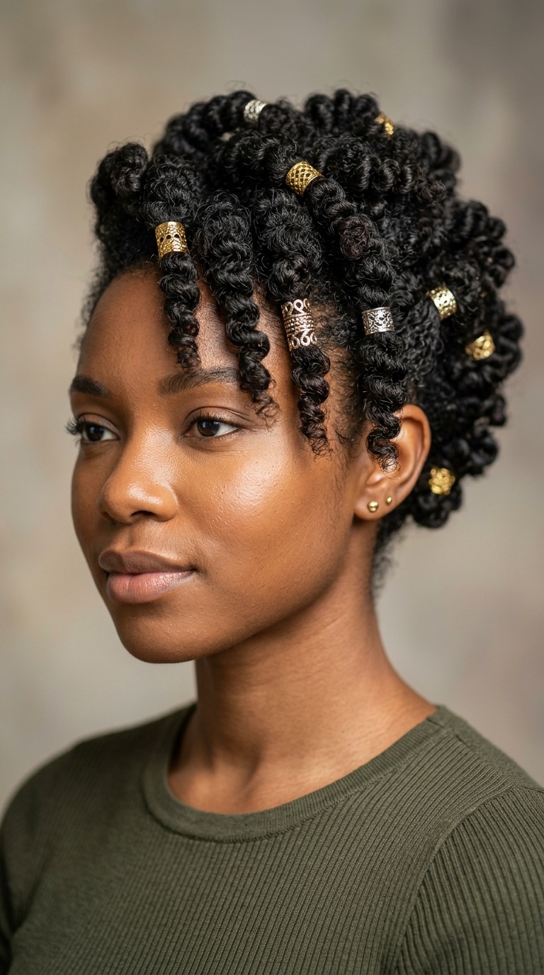 Sculpted Coils with Hair Cuffs