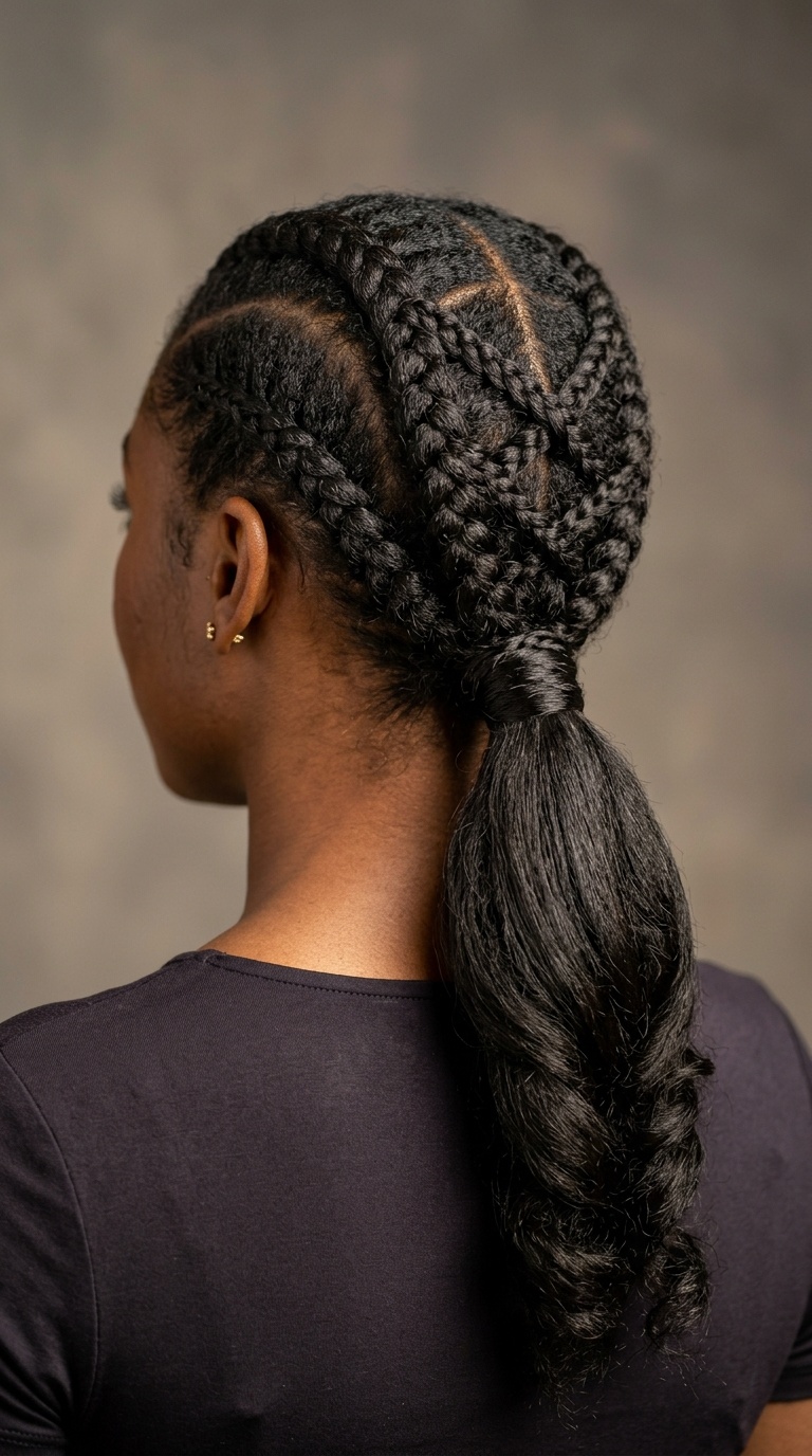 Sculpted Criss-Cross Low Ponytail