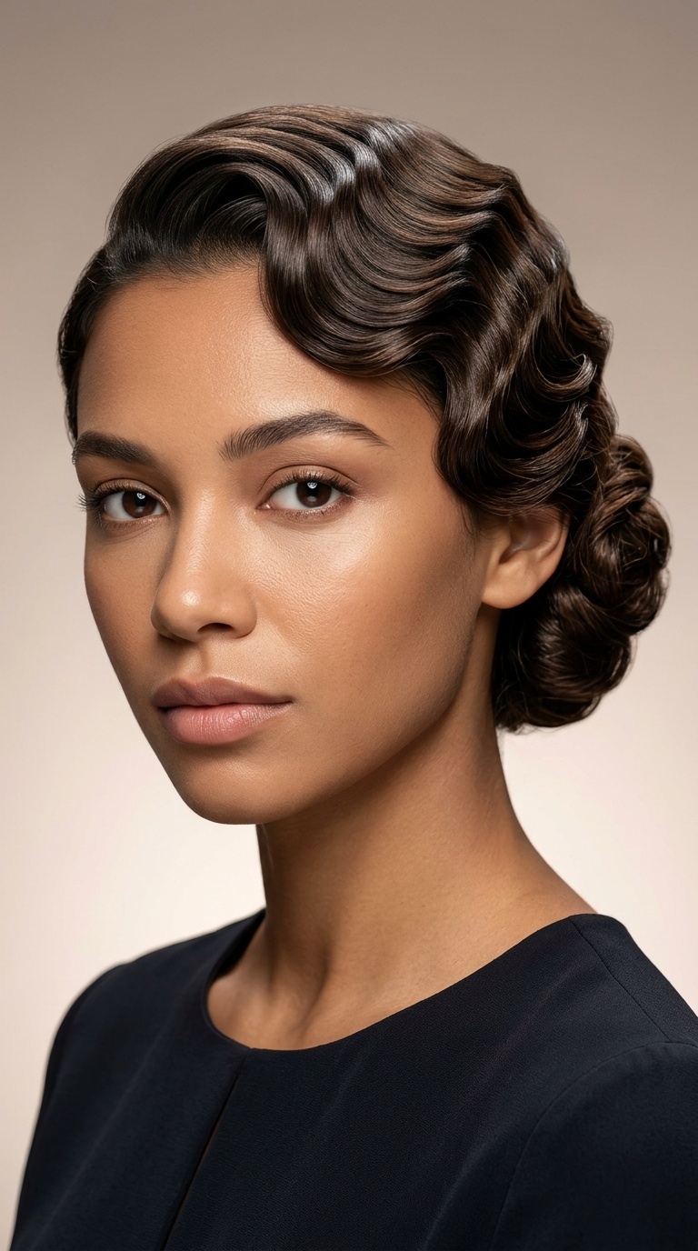 Sculpted Finger Wave Updo