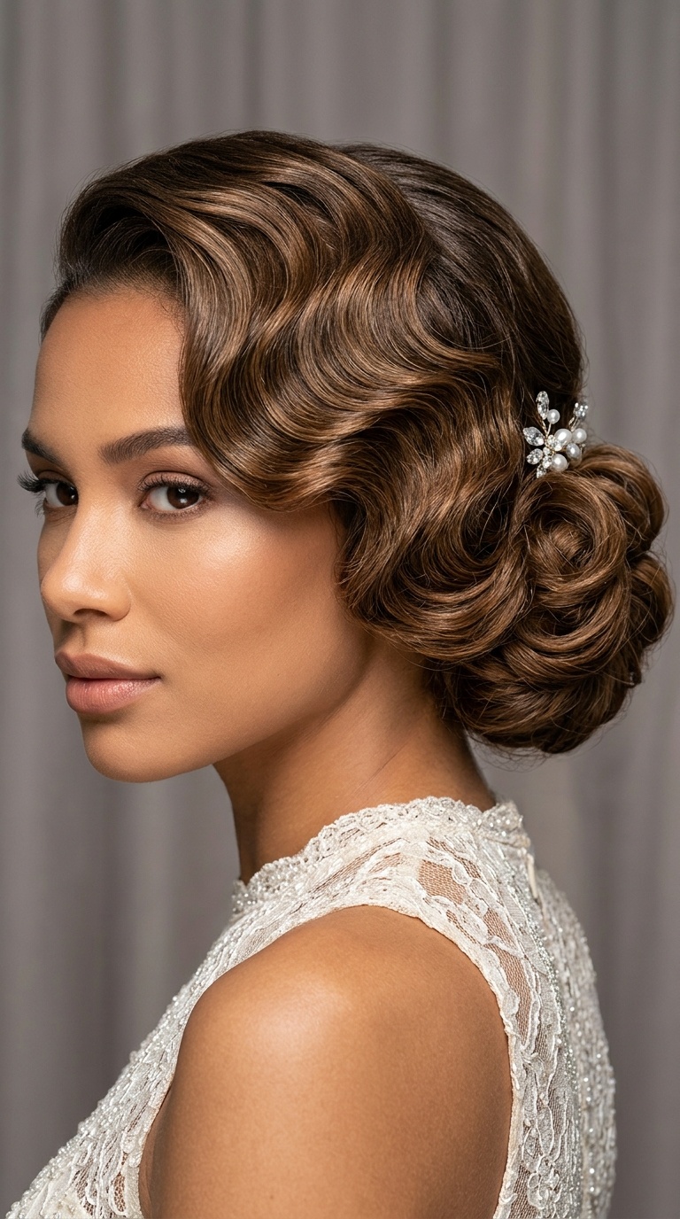 Sculpted Finger Wave Updo