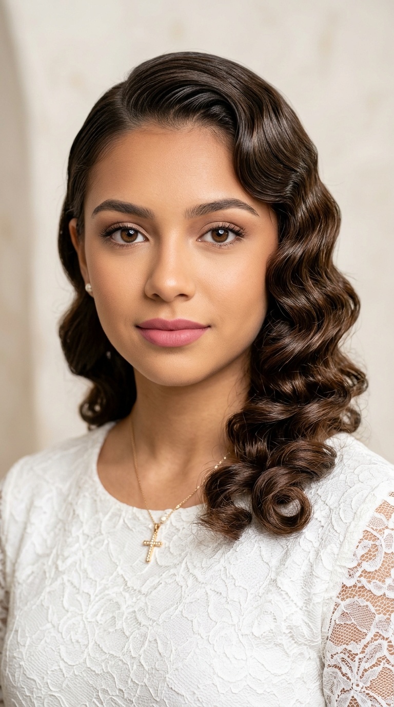 Sculpted Finger Waves with Polished Ends