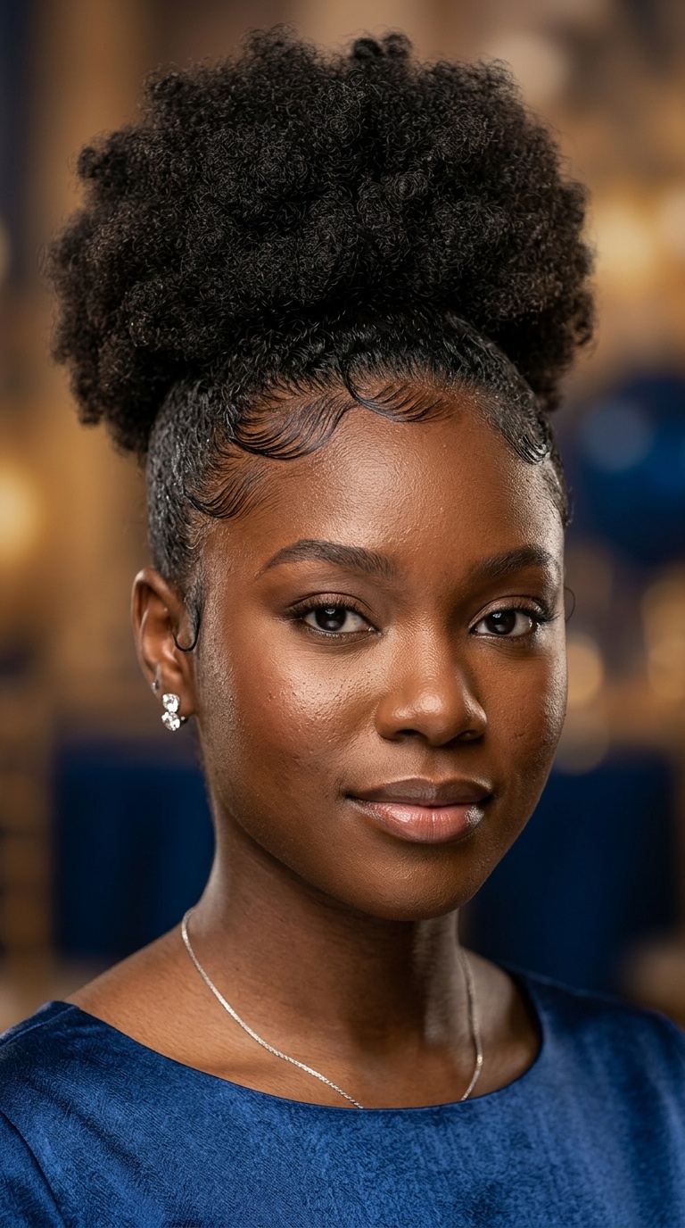 Sculpted High Puff with Laid Edges