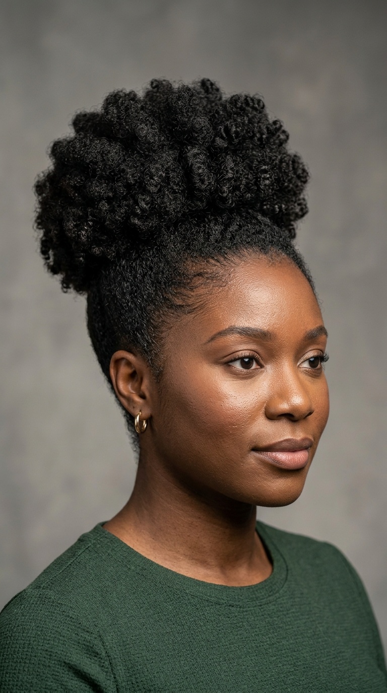 Sculpted High Puff with Tapered Sides