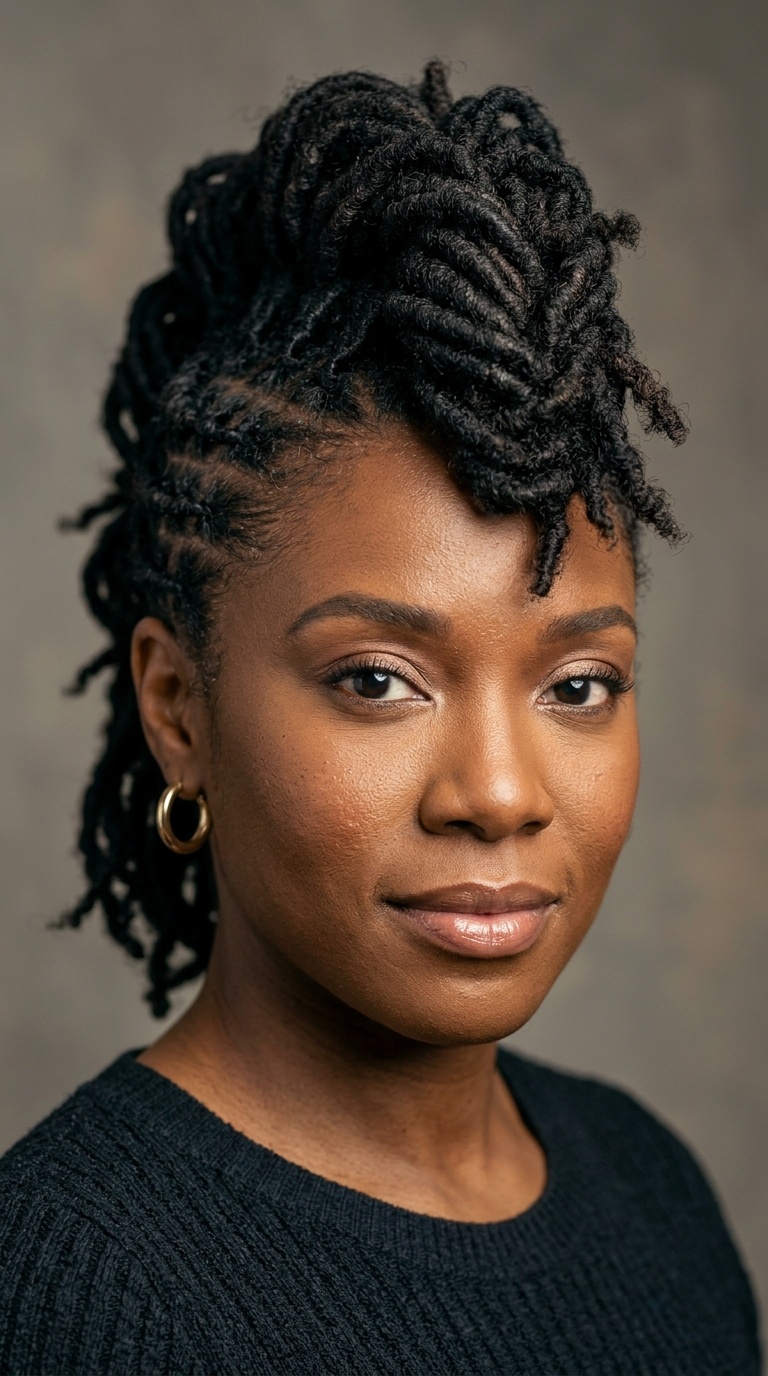 Sculpted Loc Mohawk with Vertical Height