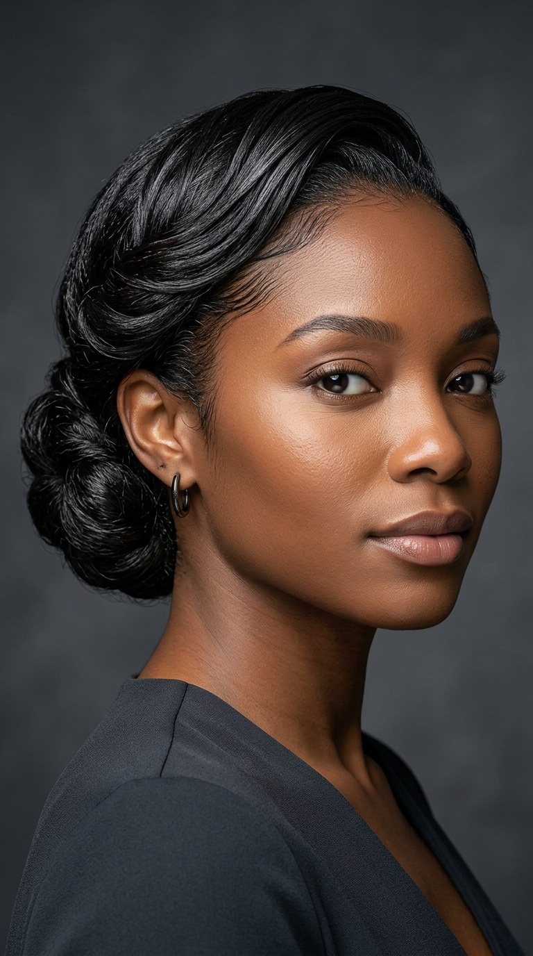Sculpted Low Molded Chignon
