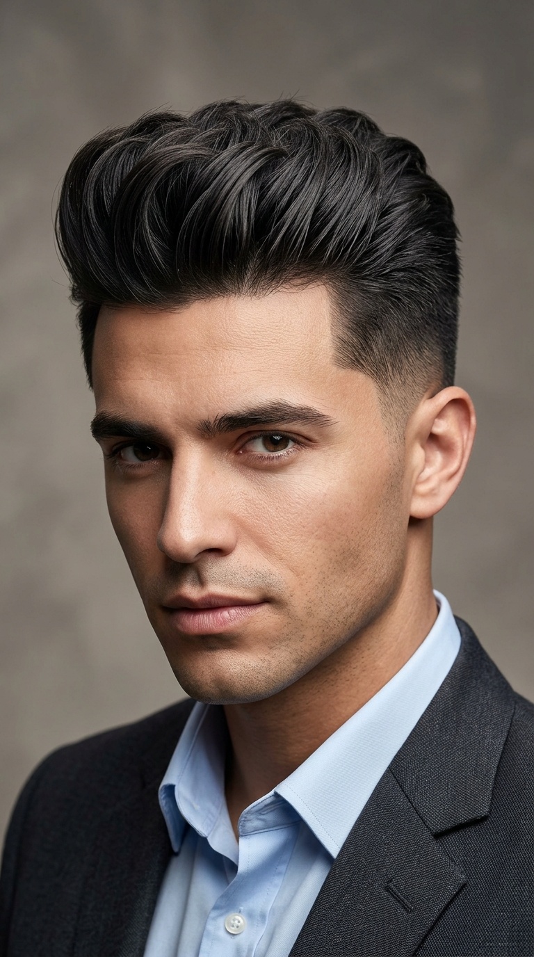 Sculpted Textured Pompadour