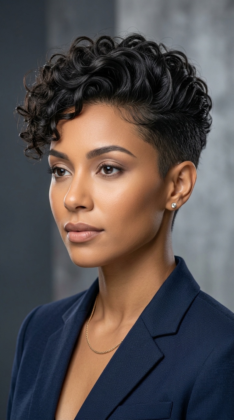 Sculpted Undercut with Curls