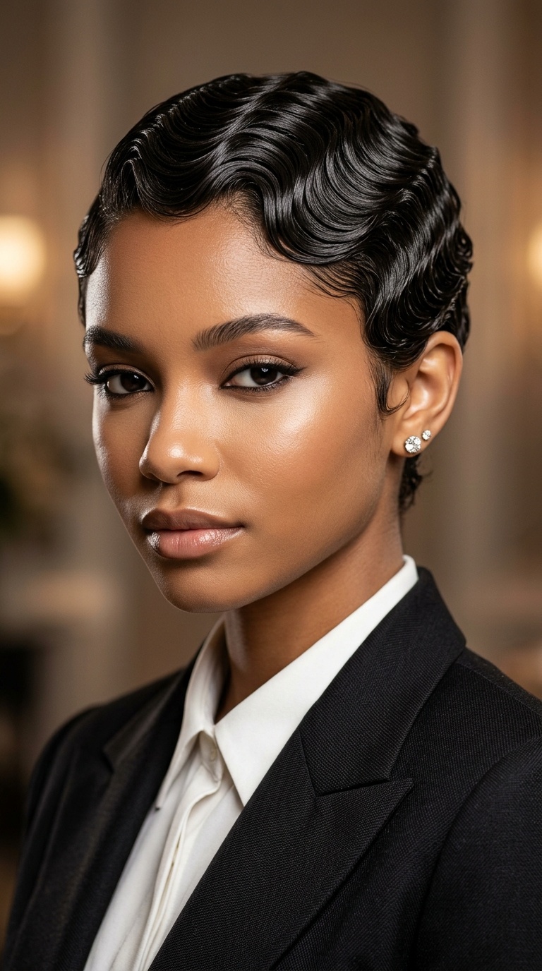 Sculpted Vintage Finger Waves