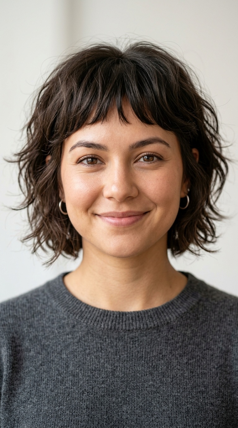 Shaggy Bob with Micro Bangs