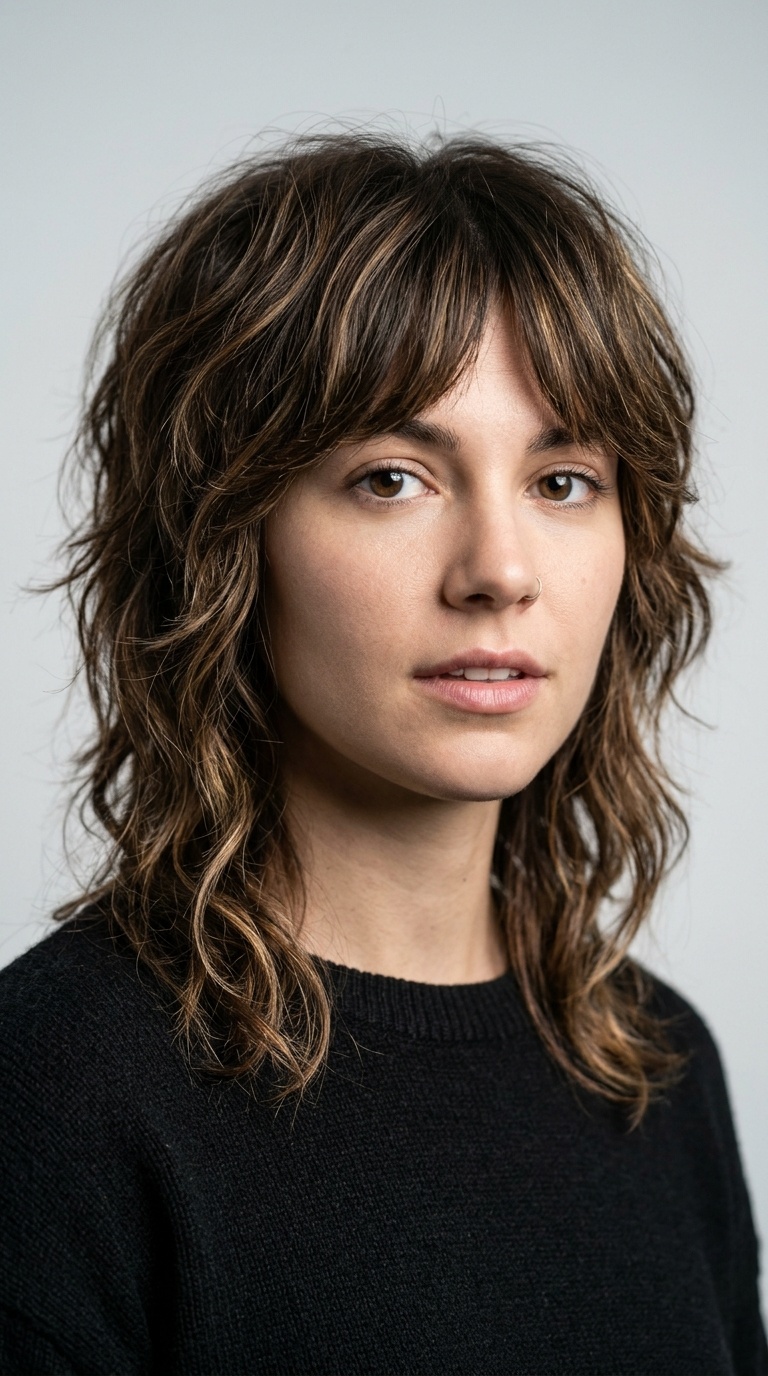 Shaggy Mullet with Soft Waves