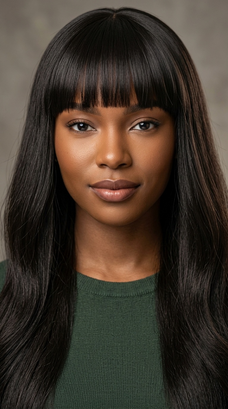 Sharp Blunt Cut Bangs