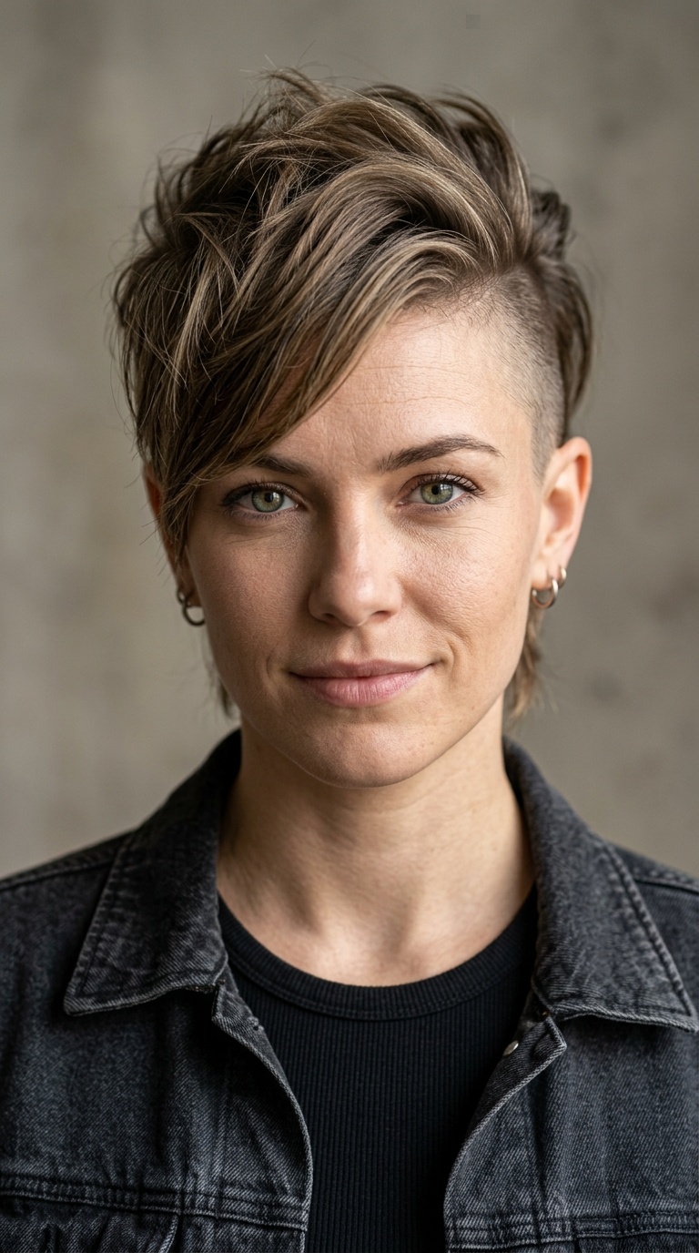 Shaved Sides with Long Fringe