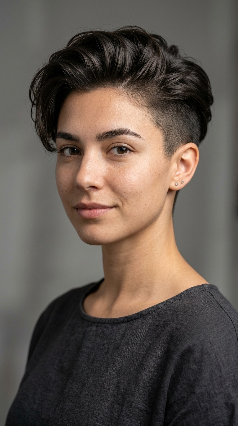 Shaved Sides with Long Top Pixie