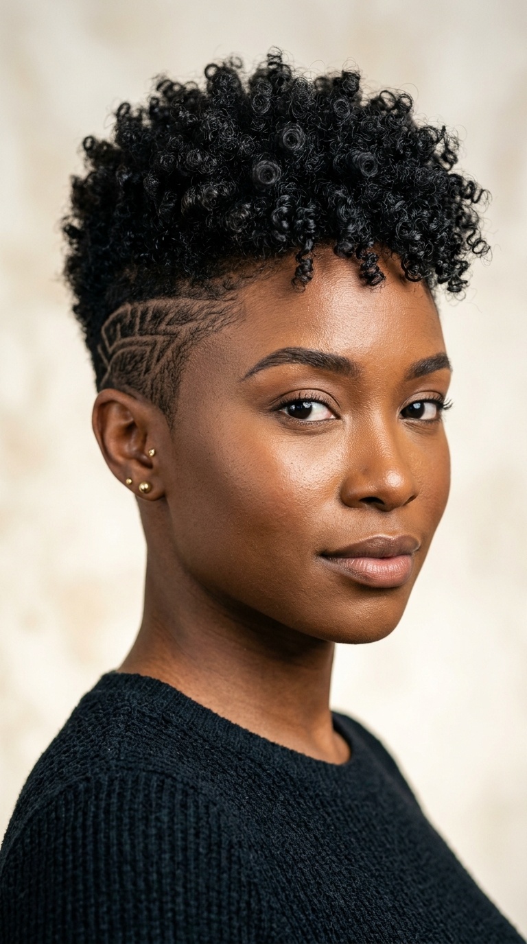 Shaved Sides with Patterned Designs