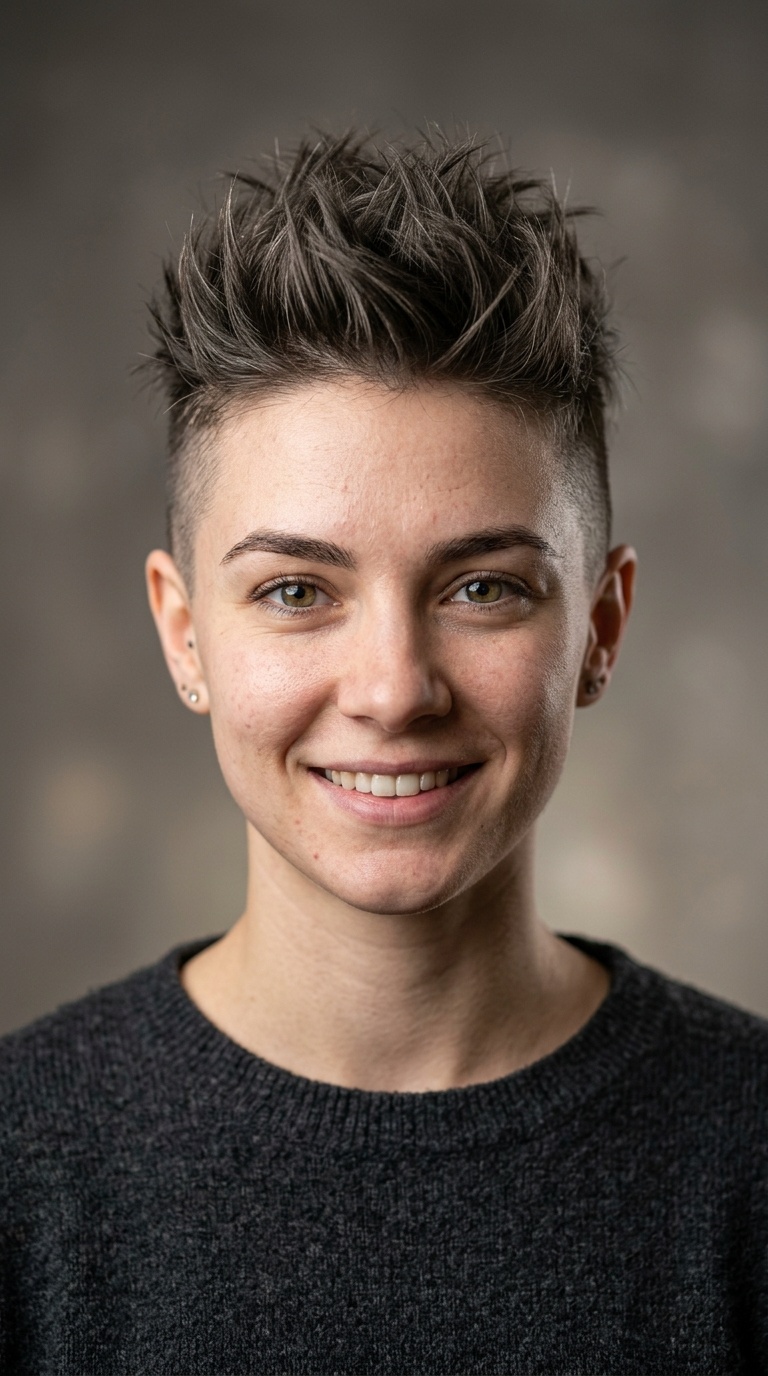 Shaved Sides with Spiky Top