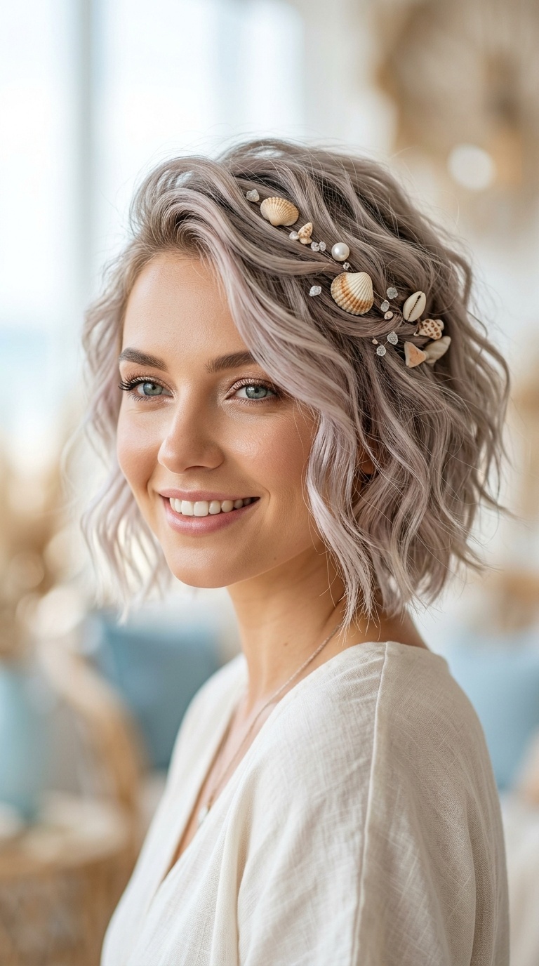 Shell-Adorned Side Sweep