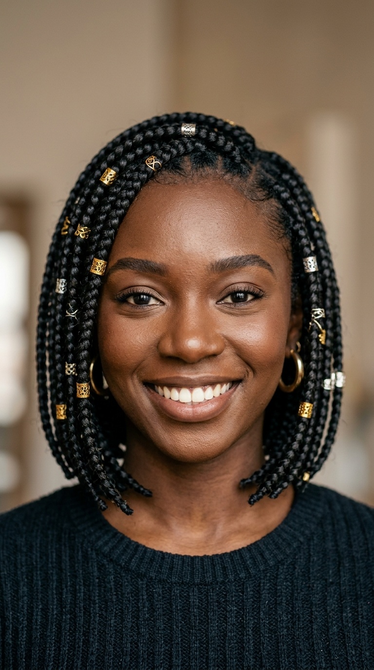 Short Bob Box Braids with Cuffs