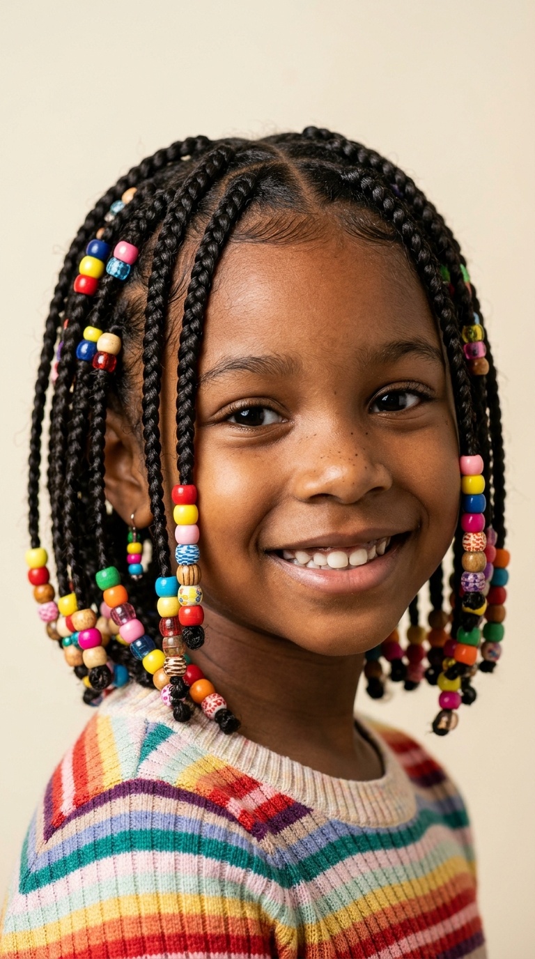 Short Bob Braids with Mixed Beads