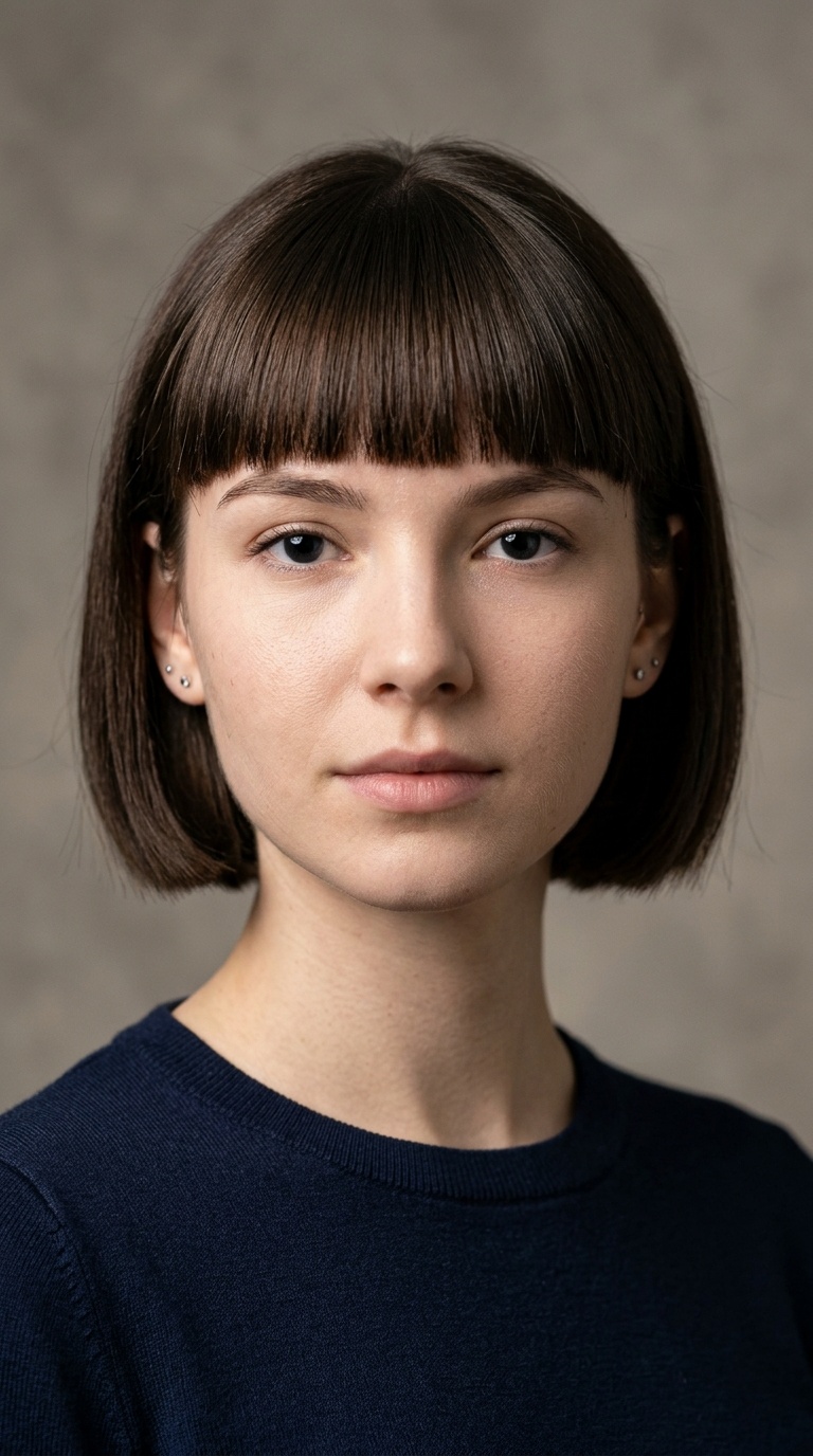 Short Bob with Blunt Bangs