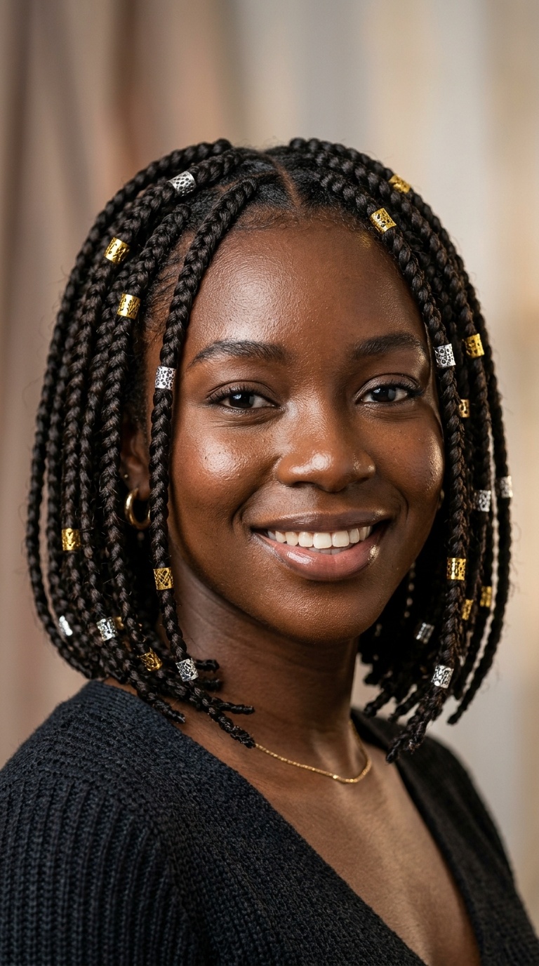 Short Box Braids with Cuffs