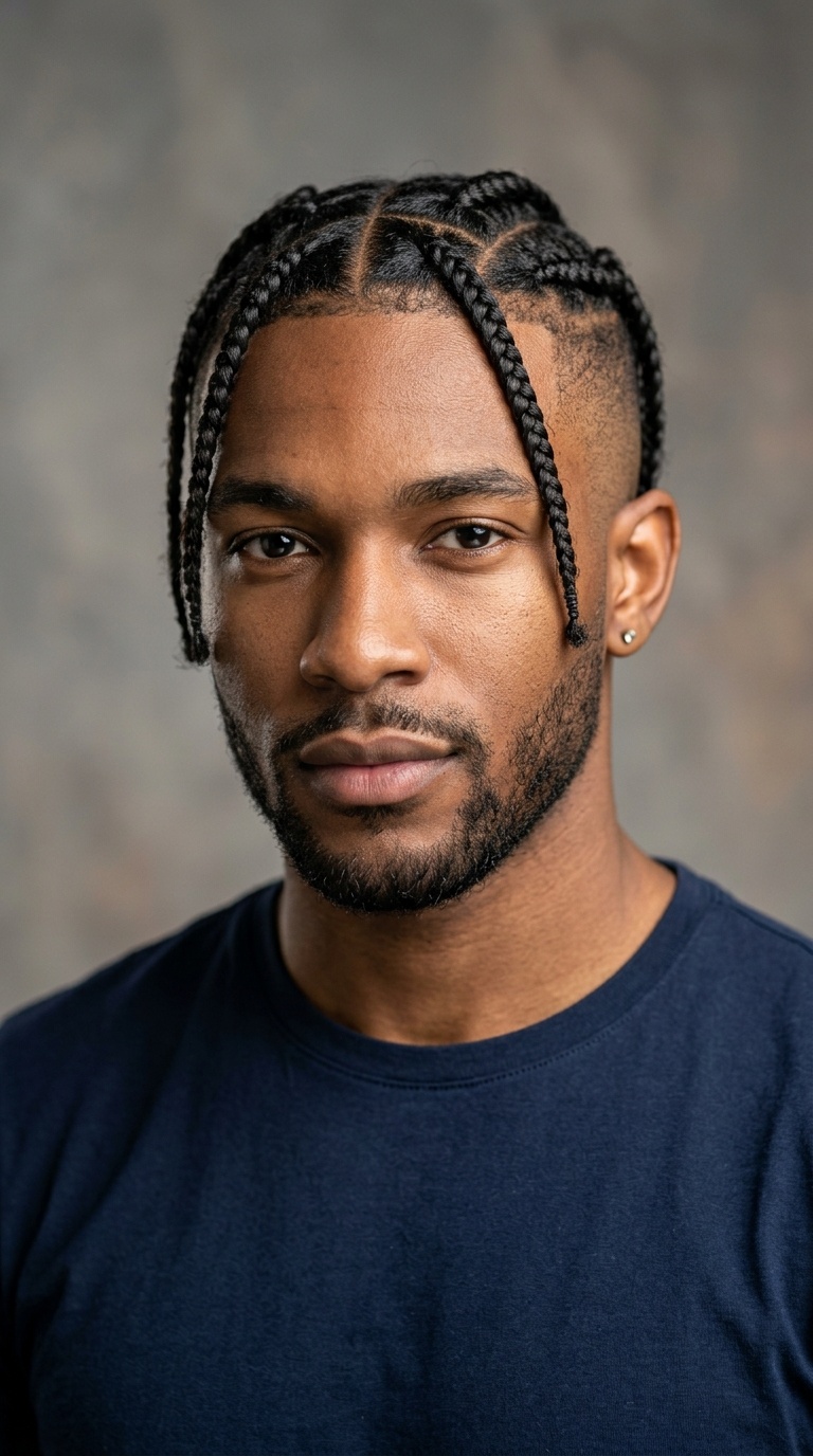 Short Box Braids with Undercut