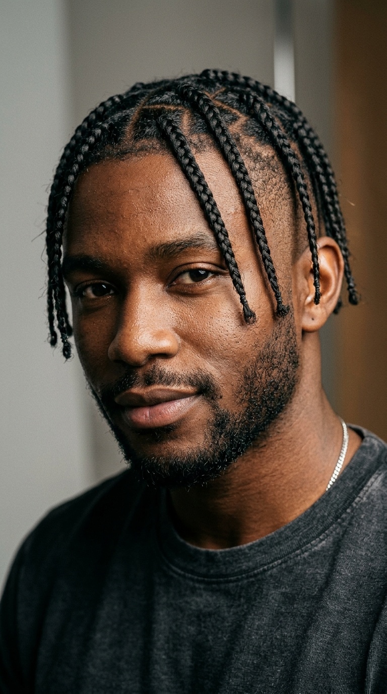 Short Box Braids with Undercut