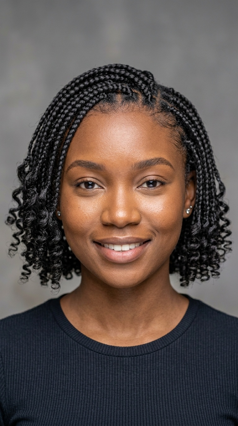 Short Braids with Curly Ends