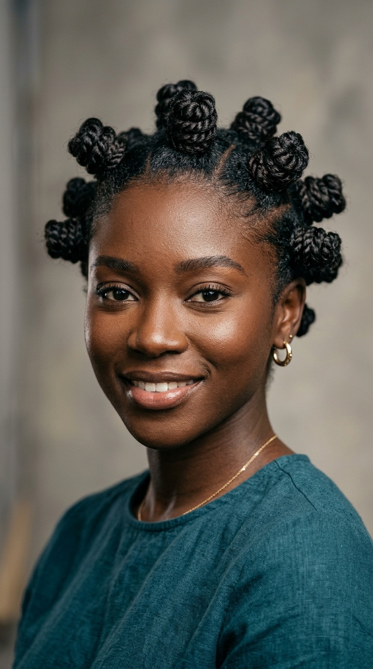 Short Coiled Bantu Knots