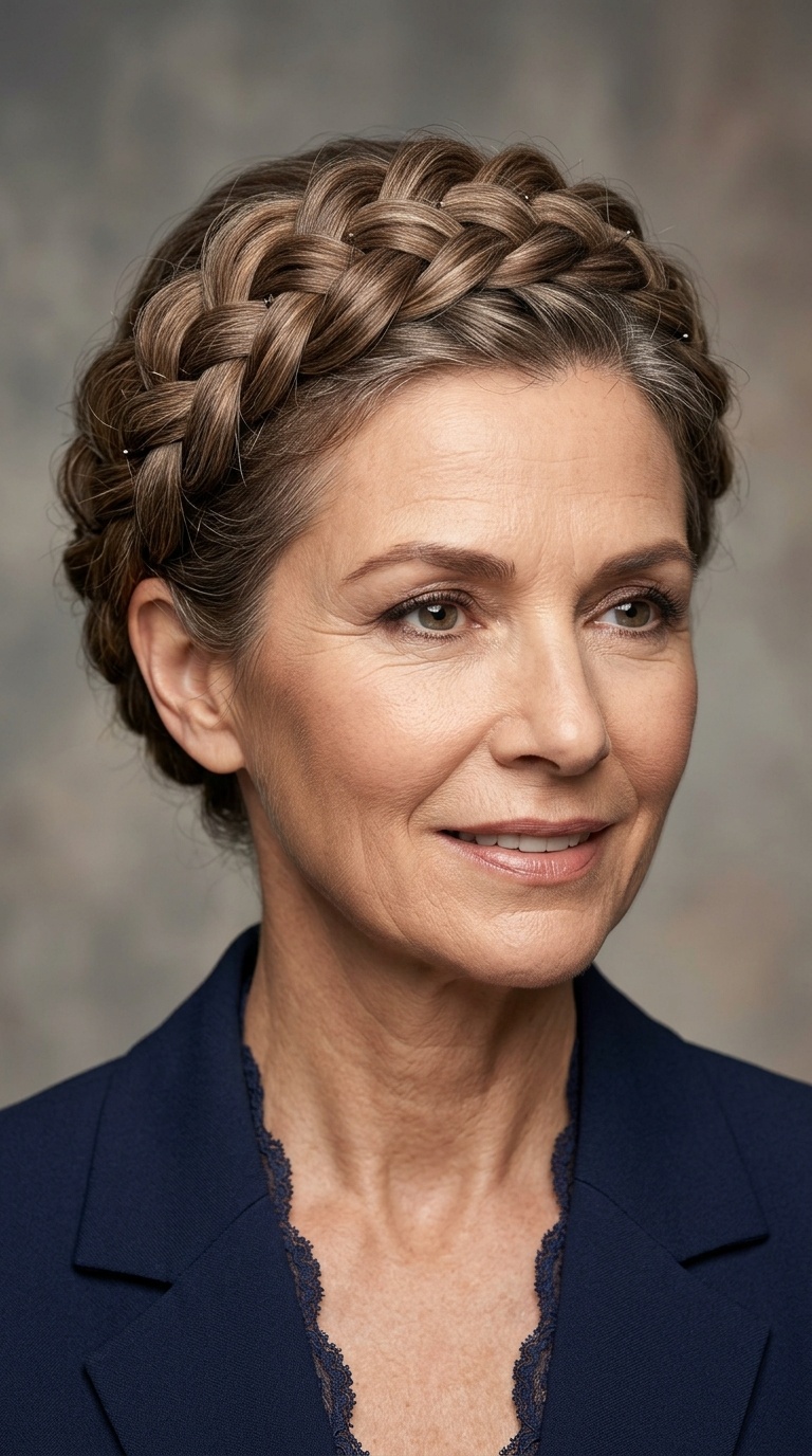 Short Hair Braided Crown