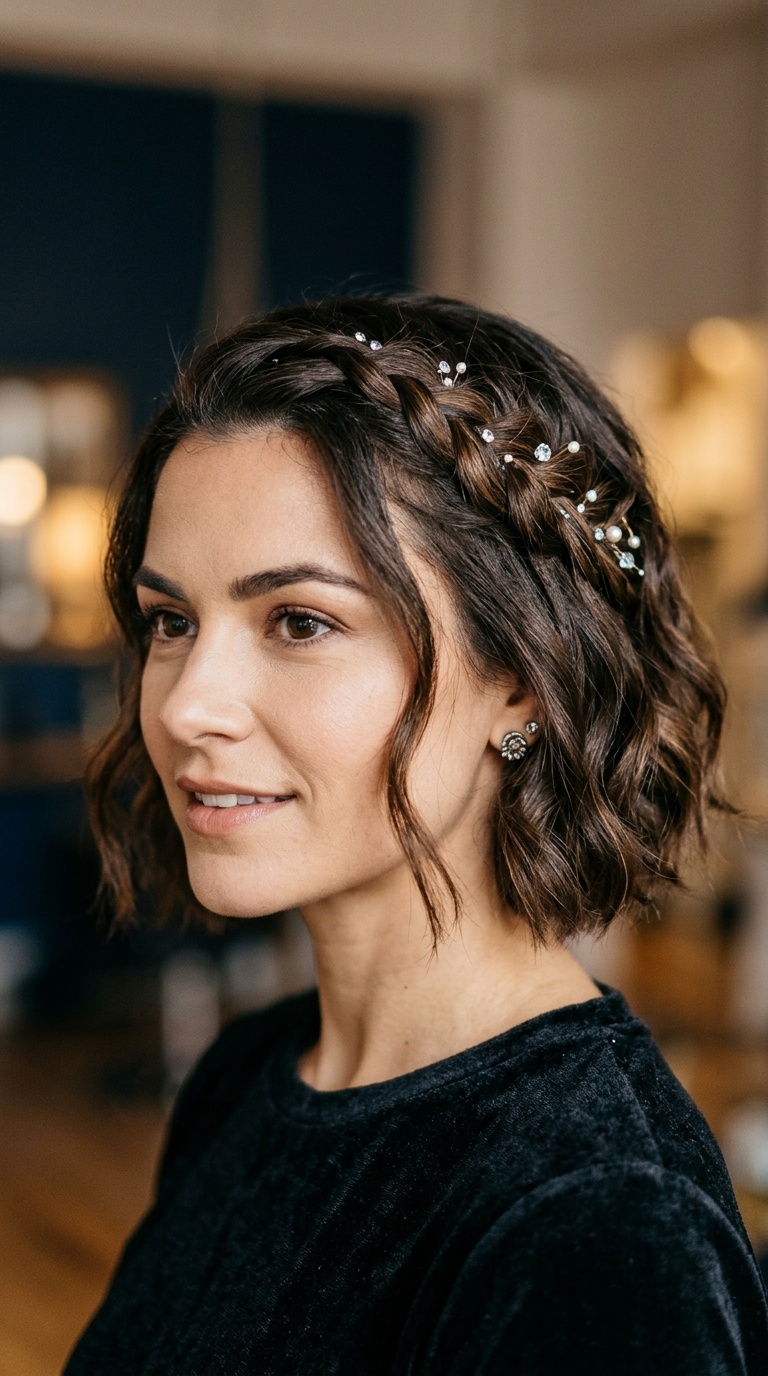 Short Hair Waterfall Braid