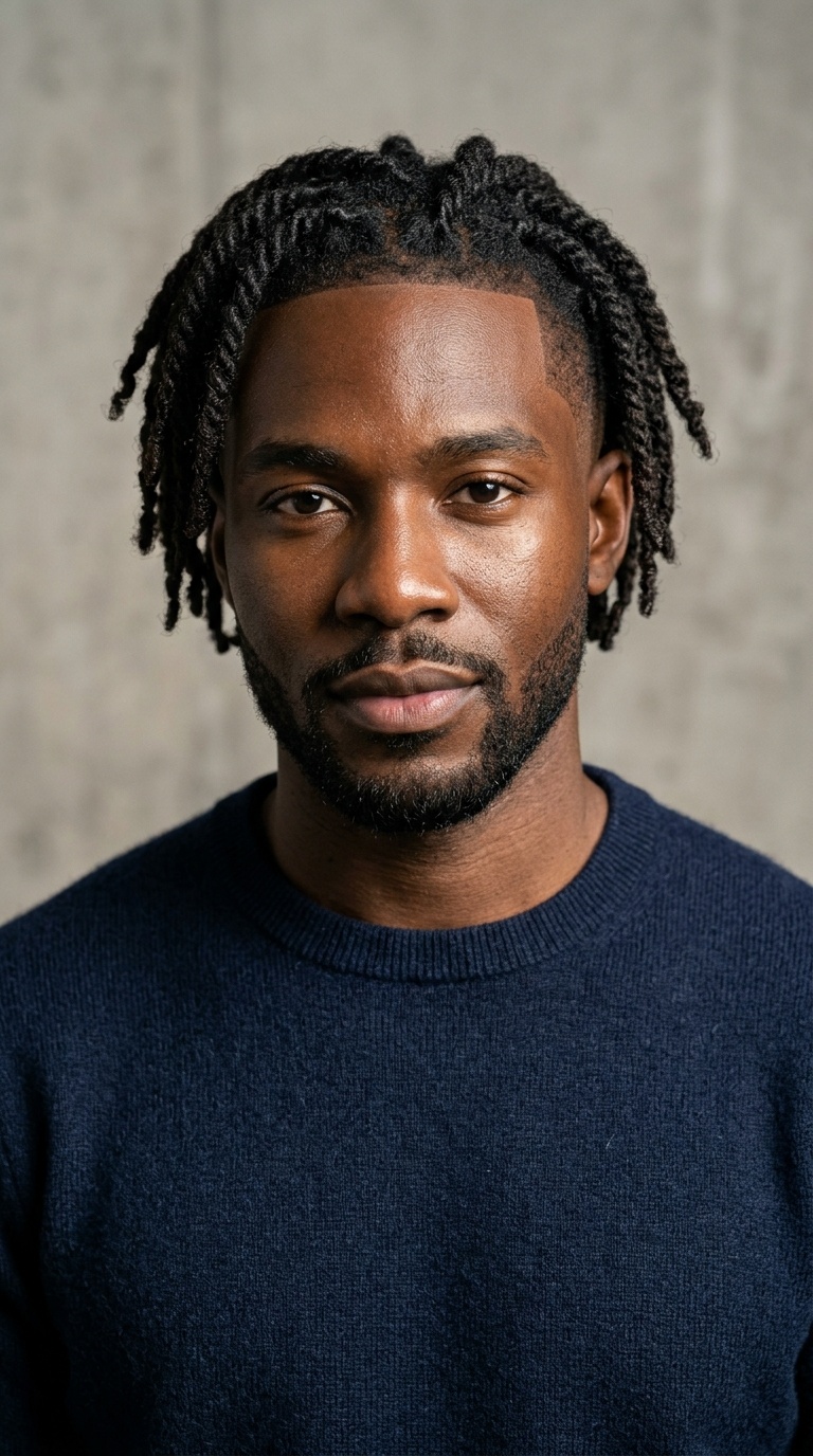 Short Locs with a Drop Fade
