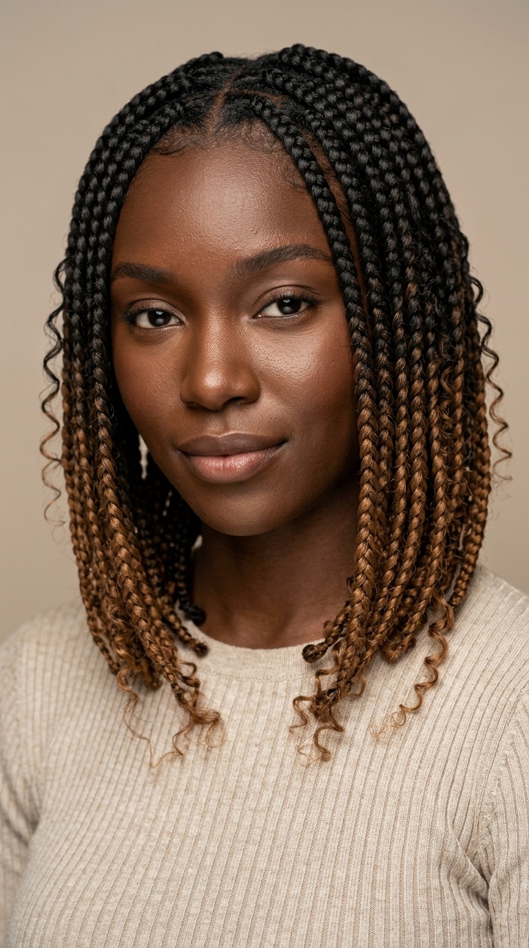 Short Ombre Goddess Braids