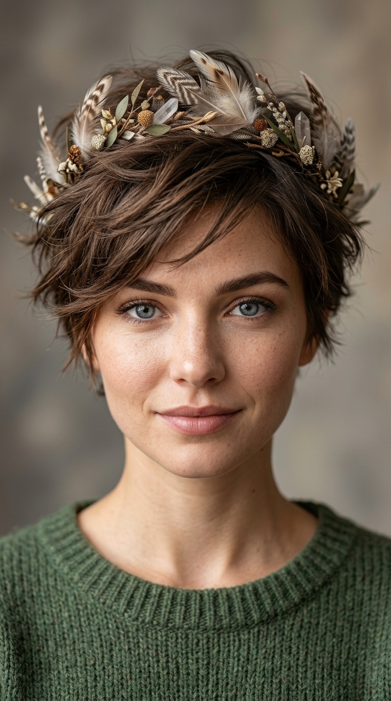 Short Pixie with Feathered Crown
