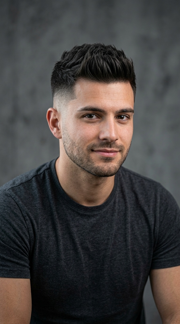Short Quiff with Drop Fade