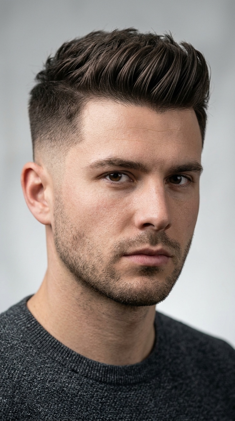 Short Quiff with Low Fade