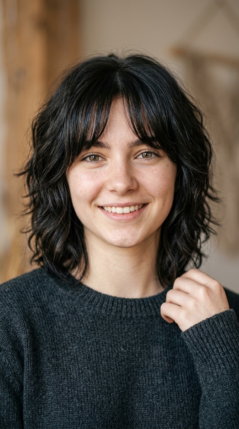 Short Shag with Curtain Bangs