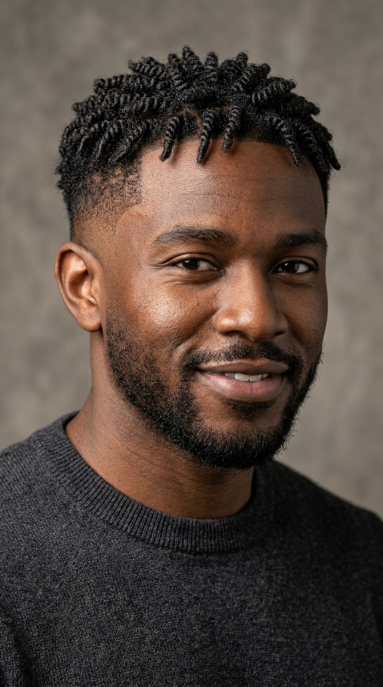 Short Sponge Twists with Burst Fade