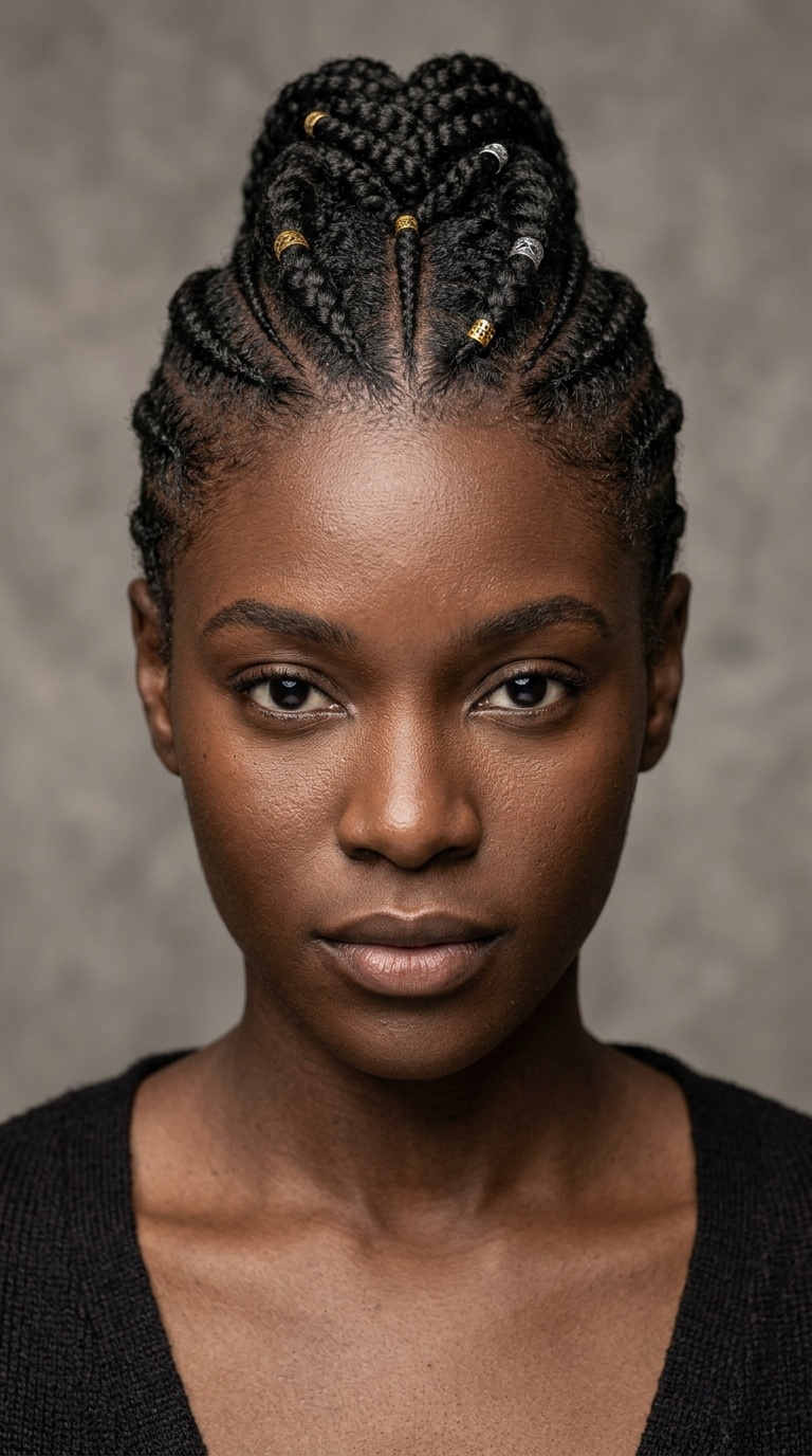 Short Tapered Mohawk Braids